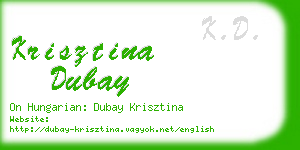 krisztina dubay business card